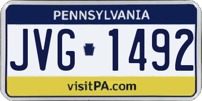 PA license plate JVG1492