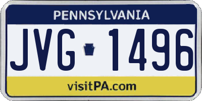 PA license plate JVG1496