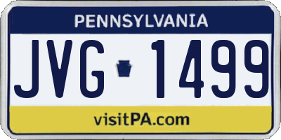 PA license plate JVG1499
