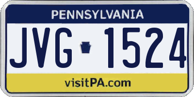 PA license plate JVG1524