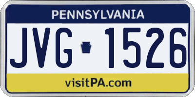 PA license plate JVG1526