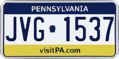 PA license plate JVG1537