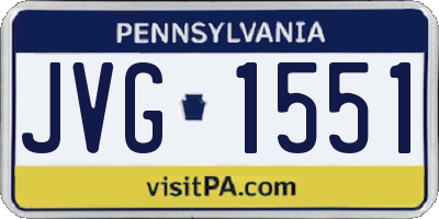 PA license plate JVG1551