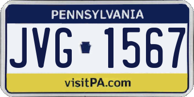 PA license plate JVG1567