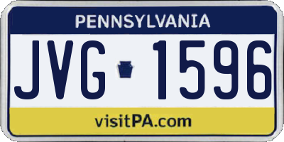 PA license plate JVG1596