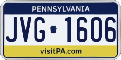 PA license plate JVG1606