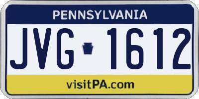 PA license plate JVG1612