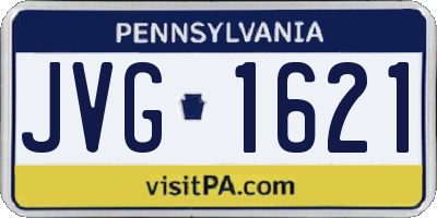 PA license plate JVG1621
