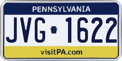 PA license plate JVG1622