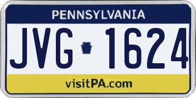 PA license plate JVG1624