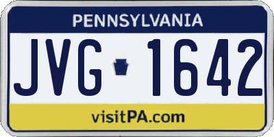 PA license plate JVG1642