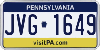 PA license plate JVG1649