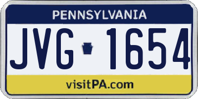 PA license plate JVG1654