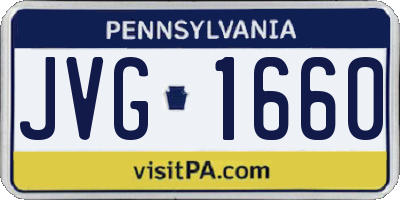 PA license plate JVG1660