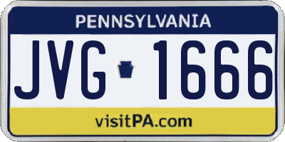 PA license plate JVG1666