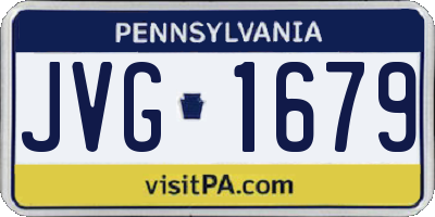 PA license plate JVG1679