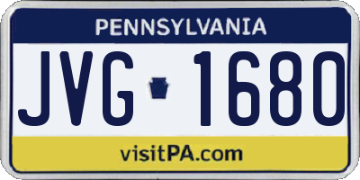 PA license plate JVG1680