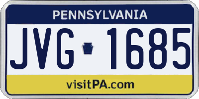PA license plate JVG1685