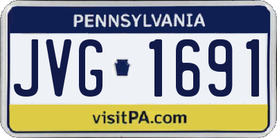PA license plate JVG1691