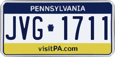 PA license plate JVG1711