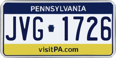 PA license plate JVG1726