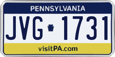 PA license plate JVG1731