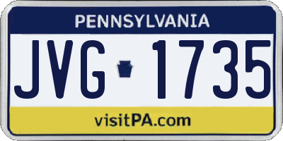 PA license plate JVG1735