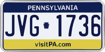 PA license plate JVG1736