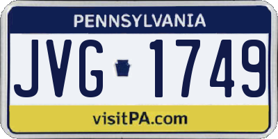 PA license plate JVG1749