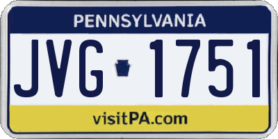 PA license plate JVG1751
