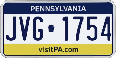 PA license plate JVG1754