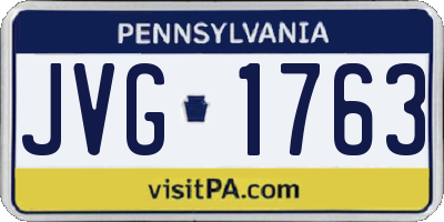 PA license plate JVG1763