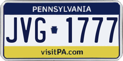 PA license plate JVG1777
