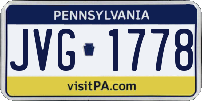 PA license plate JVG1778