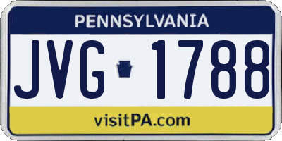 PA license plate JVG1788
