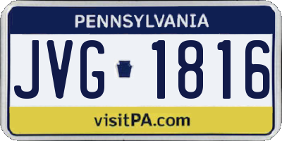 PA license plate JVG1816