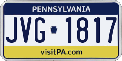 PA license plate JVG1817