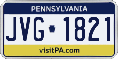 PA license plate JVG1821