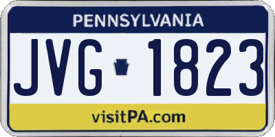 PA license plate JVG1823