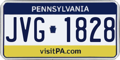 PA license plate JVG1828