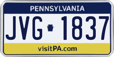 PA license plate JVG1837