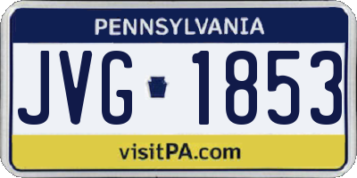 PA license plate JVG1853