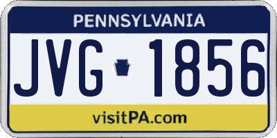 PA license plate JVG1856
