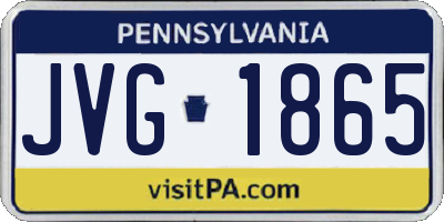 PA license plate JVG1865