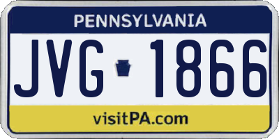 PA license plate JVG1866