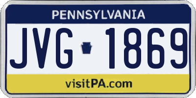 PA license plate JVG1869