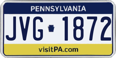 PA license plate JVG1872