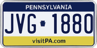 PA license plate JVG1880