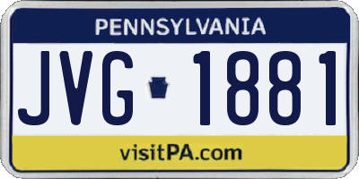 PA license plate JVG1881