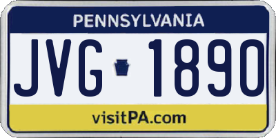 PA license plate JVG1890